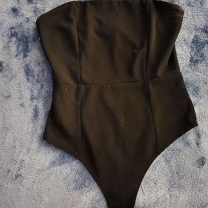 Black strapless bodysuit